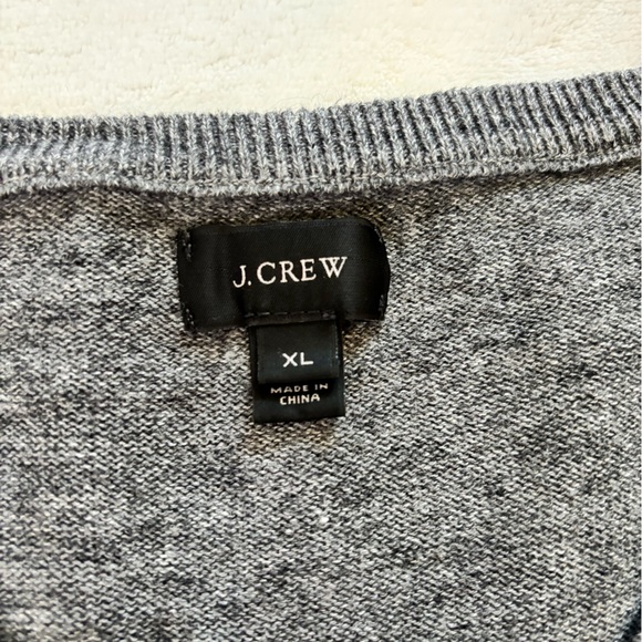 J. Crew Men’s Sweater Rugged Cotton V-Neck Pullover Gray Size XL - Picture 7 of 9